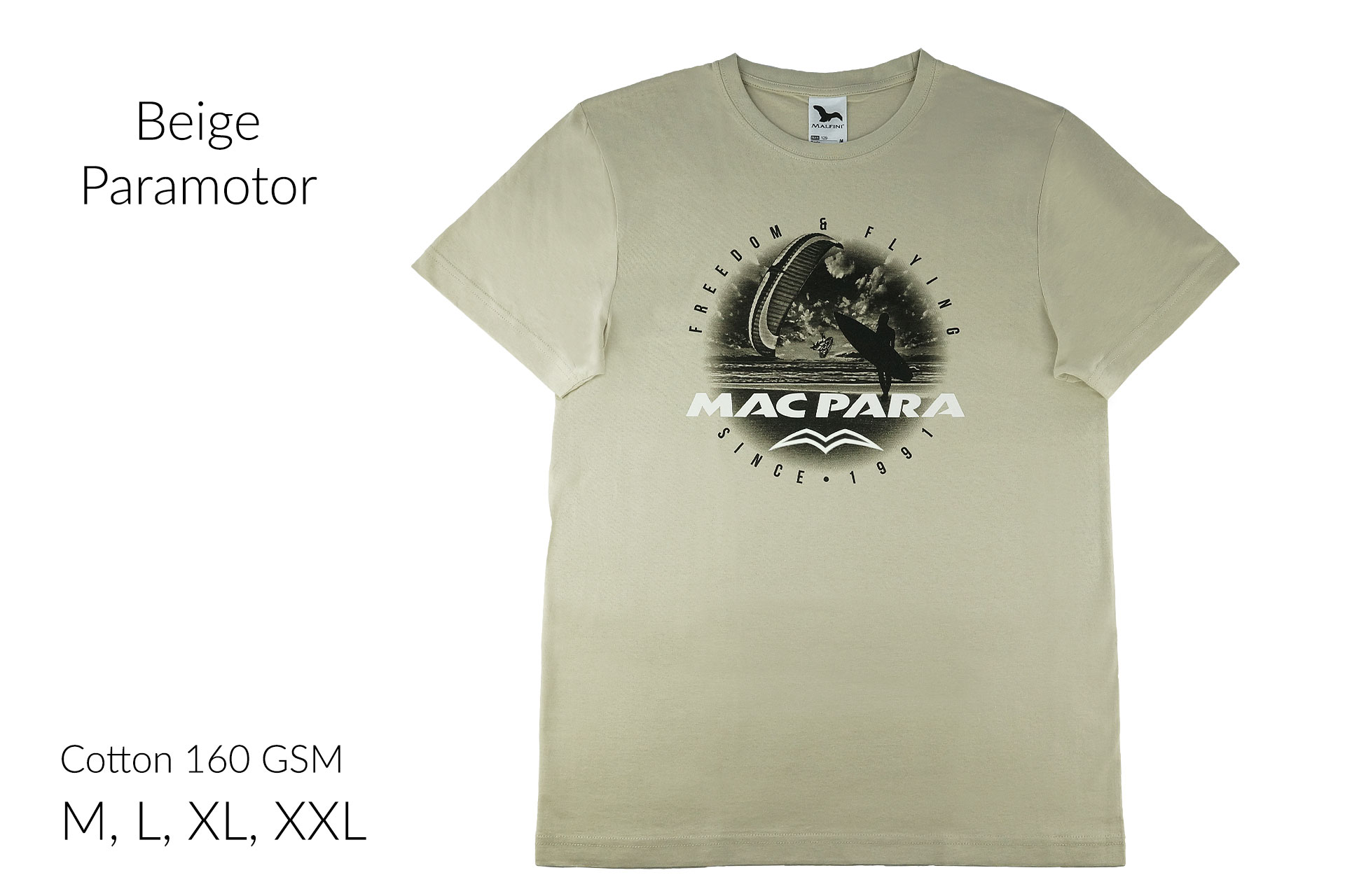 T-Shirt - Beige - Paramotor - Cotton 160 GSM